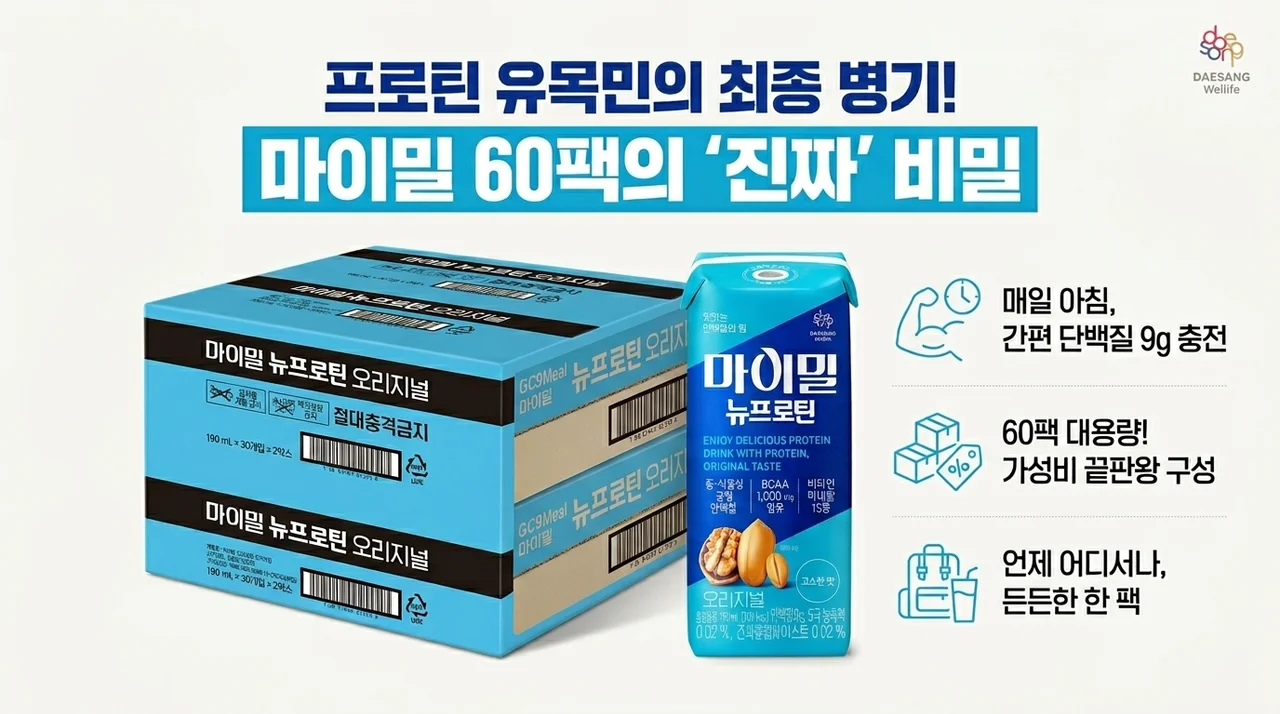 단백질 유목민 정착템! 마이밀 뉴프로틴 오리지널 드링크 60개 구성의 비밀