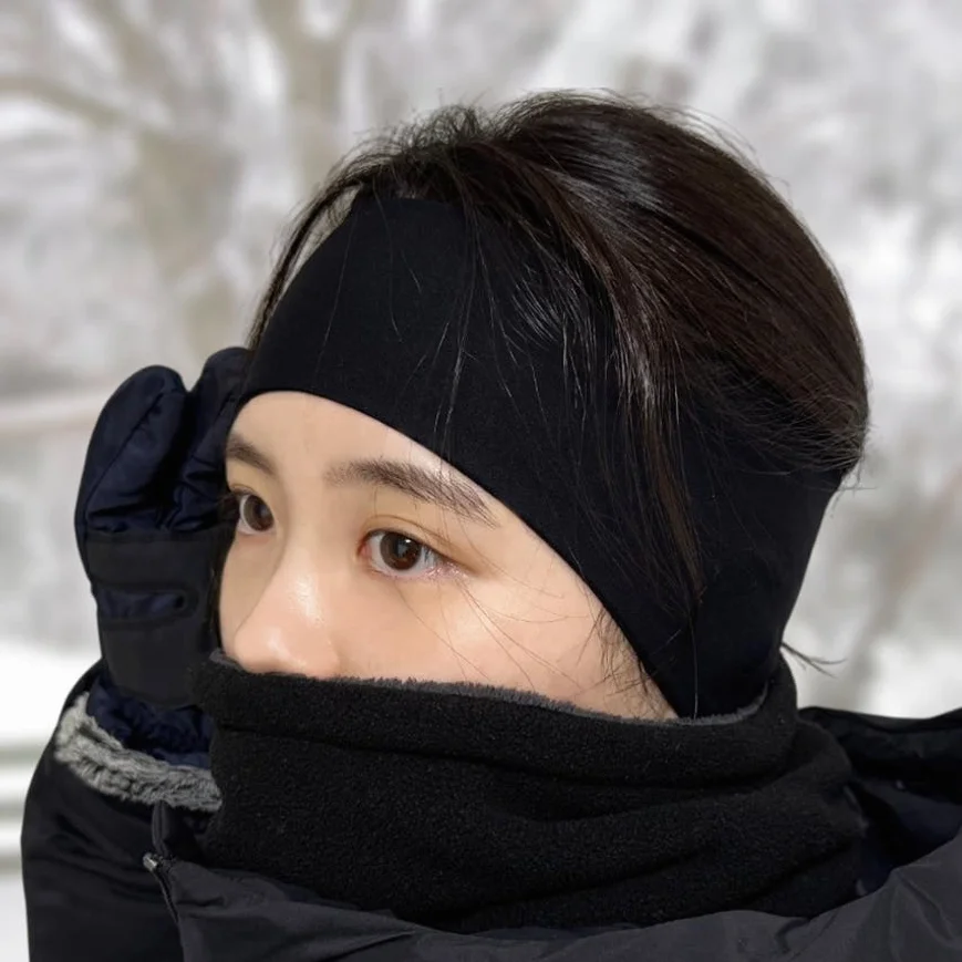 기모 이어워머 방한 헤어밴드 러닝 등산 스키 스포츠 귀마개 방한용품 겨울모자 블랙 상세 이미지 1