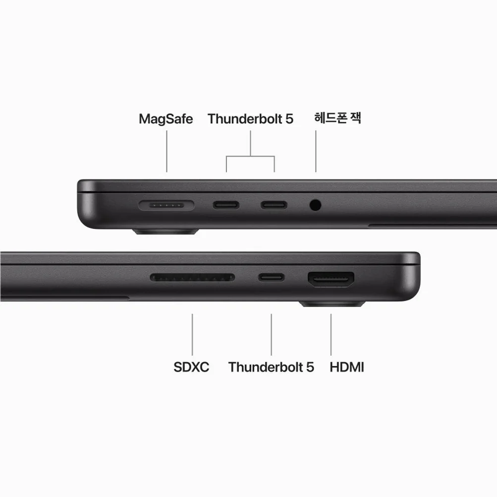 애플 맥북프로 14 M5 Pro CPU 15코어 GPU 16코어 24GB, 2TB, 스페이스 블랙 상세 이미지 5